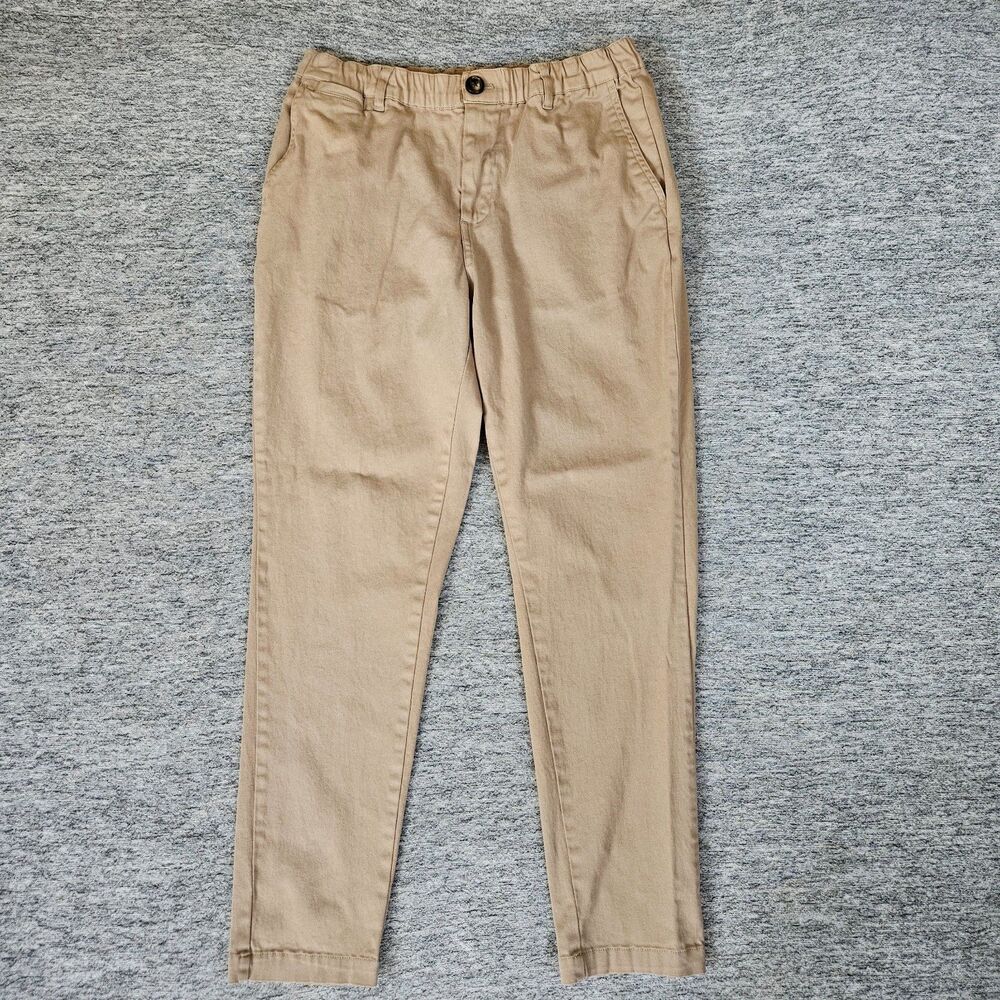 Cove USA Men's 30W 30L Khaki Tan Chino Pants Elastic Waist Cotton Spandex